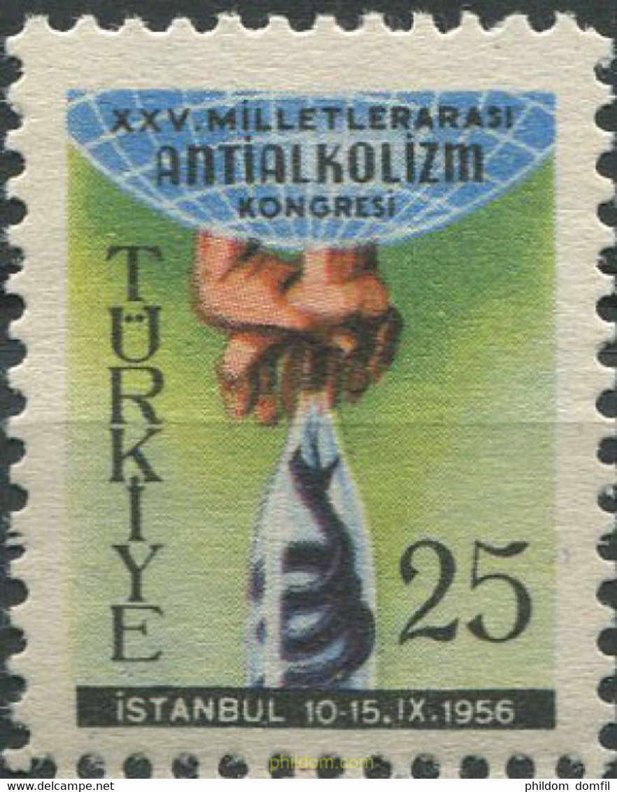 666691 HINGED TURQUIA 1956 25 CONGRESO INTERNACIONAL ANTIALCOHOL - ...-1858 Prephilately