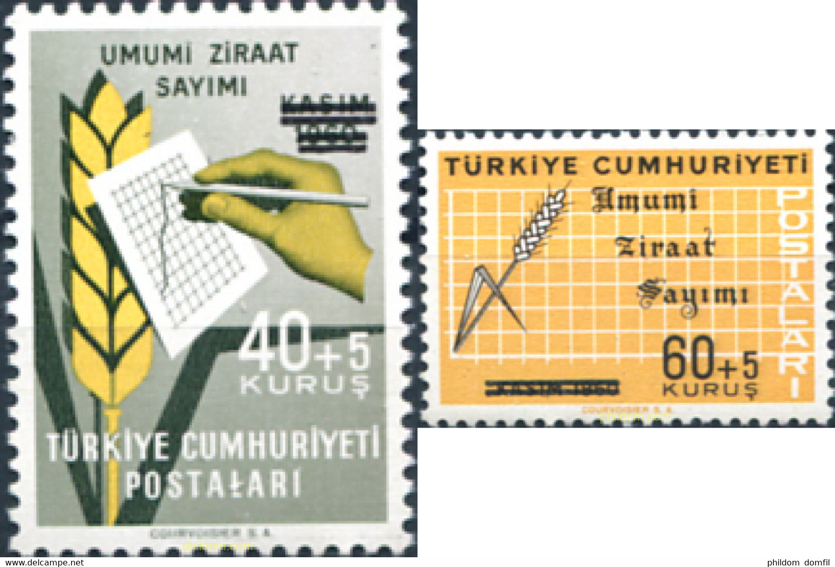 172260 MNH TURQUIA 1963 CENSO AGRICOLA - Collections, Lots & Séries