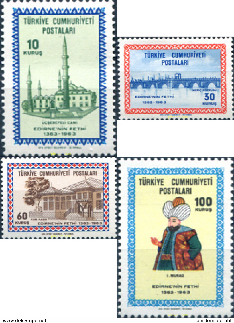 172270 MNH TURQUIA 1963 6 CENTENARIO DE LA CONQUISTA DE EDIRNE - Collezioni & Lotti