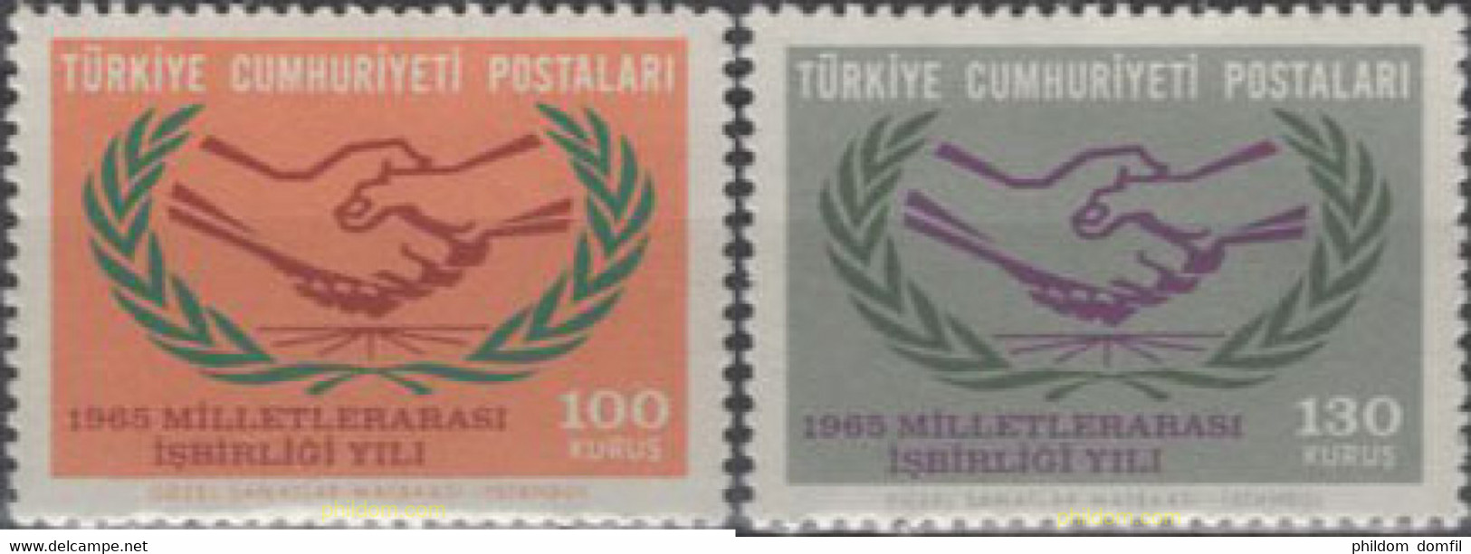 172395 MNH TURQUIA 1965 AÑO DE LA COOPERACION INTERNACIONAL Y 20 ANIVERSARIO DE LAS NACIONES UNIDAS - Collections, Lots & Series