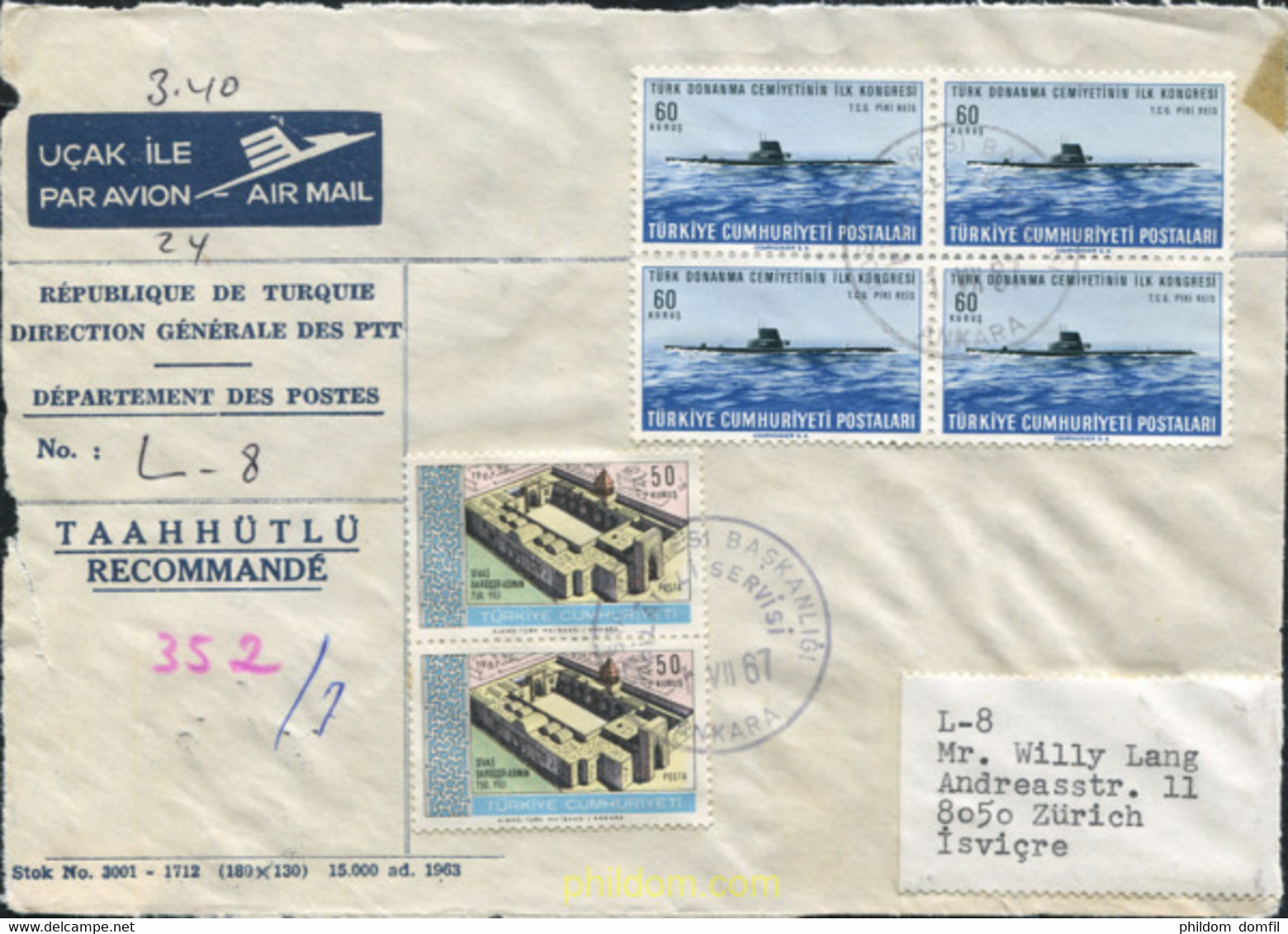 637607 USED TURQUIA 1967 750 ANIVERSARIO DEL SANATORIO DE SIVAS - Lots & Serien