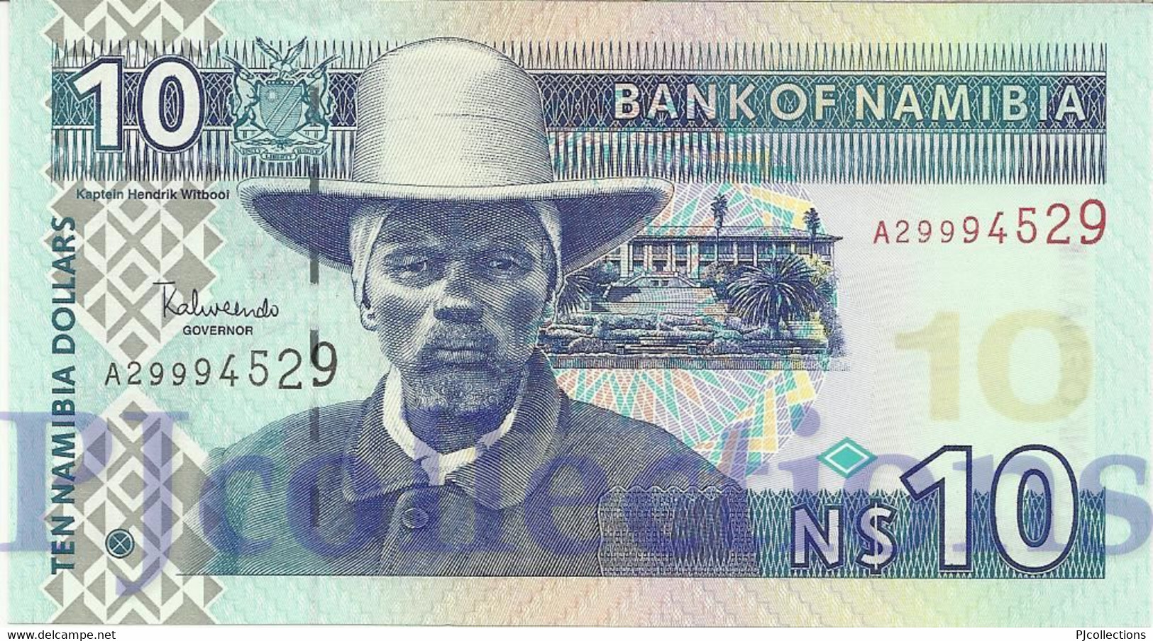 NAMIBIA 10 DOLLARS 2001 PICK 4b UNC PREFIX "A" - Namibia