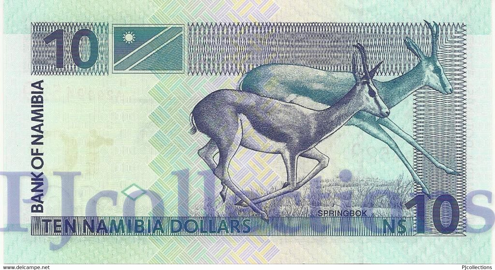 NAMIBIA 10 DOLLARS 2001 PICK 4b UNC PREFIX "A" - Namibia