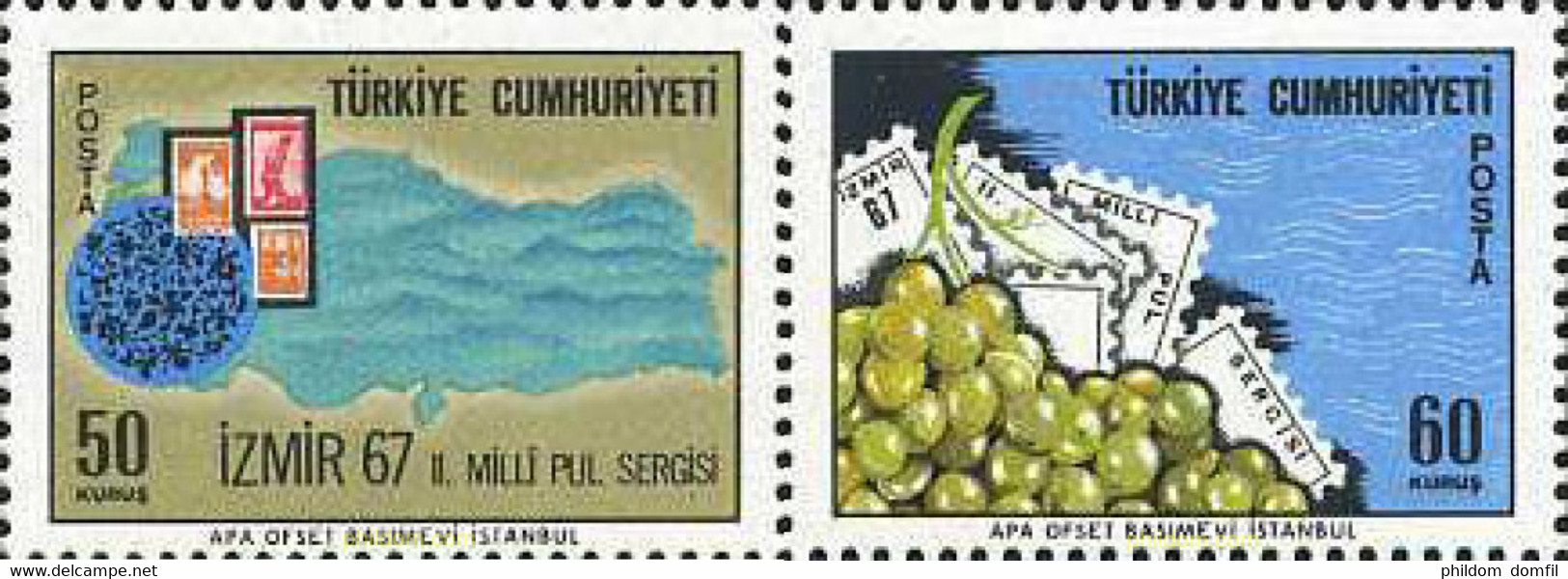 172529 MNH TURQUIA 1967 2 EXPOSICION NACIONAL FILATELICA DE IZMIR - Collections, Lots & Series