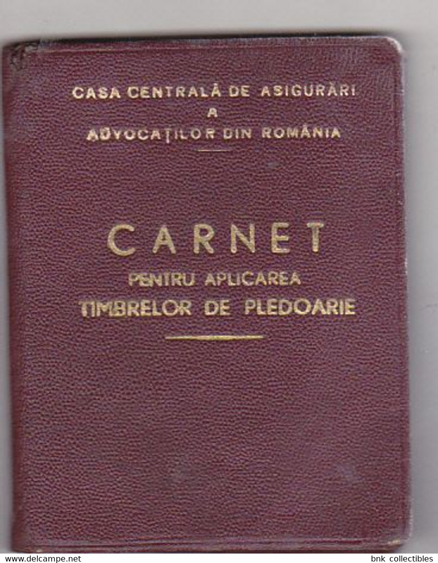 Romania Old Revenue Stamps - 1944 Booklet - The Central Insurance House Of Lawyers In Romania - Steuermarken