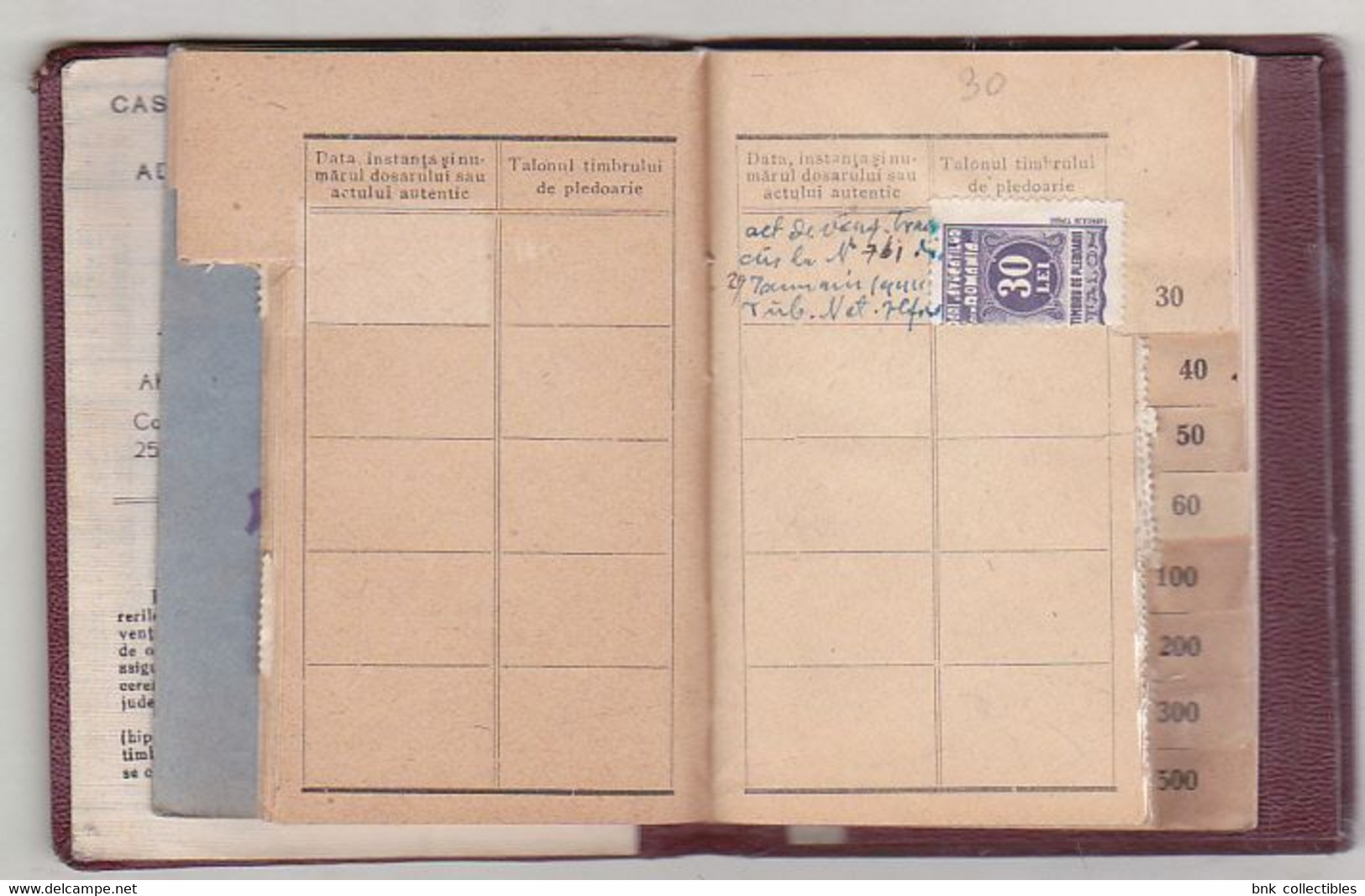 Romania old revenue stamps - 1944 Booklet - The Central Insurance House of Lawyers in Romania