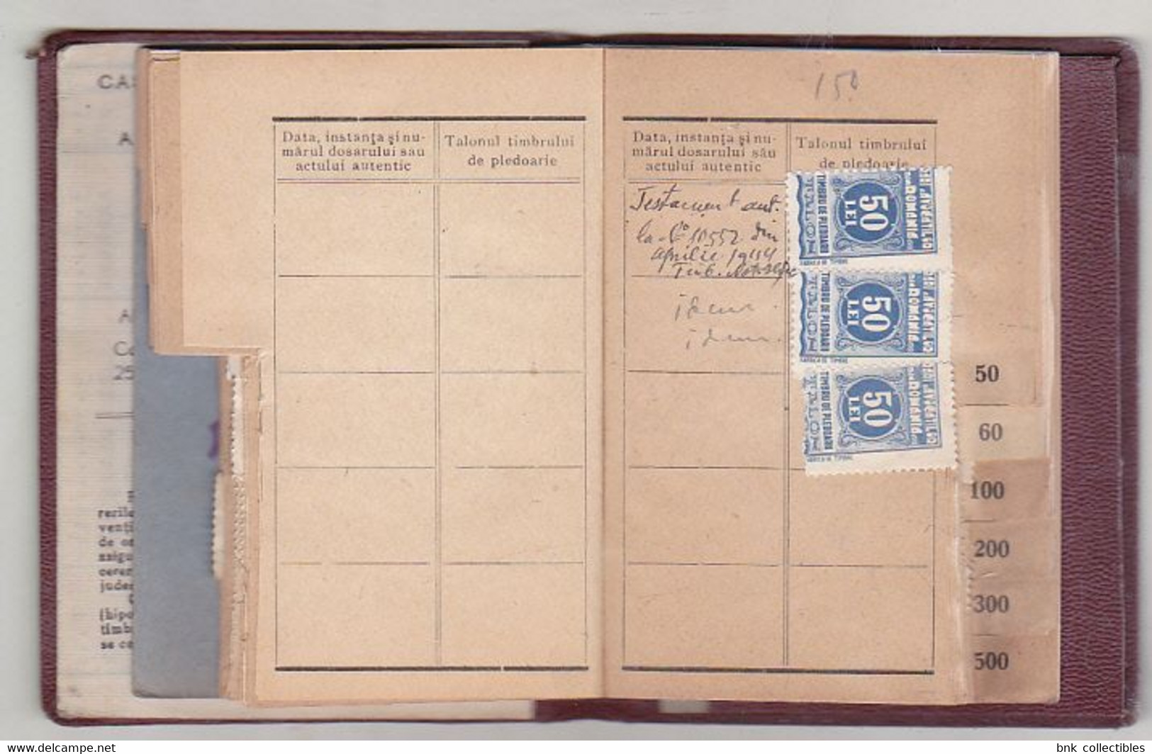 Romania old revenue stamps - 1944 Booklet - The Central Insurance House of Lawyers in Romania