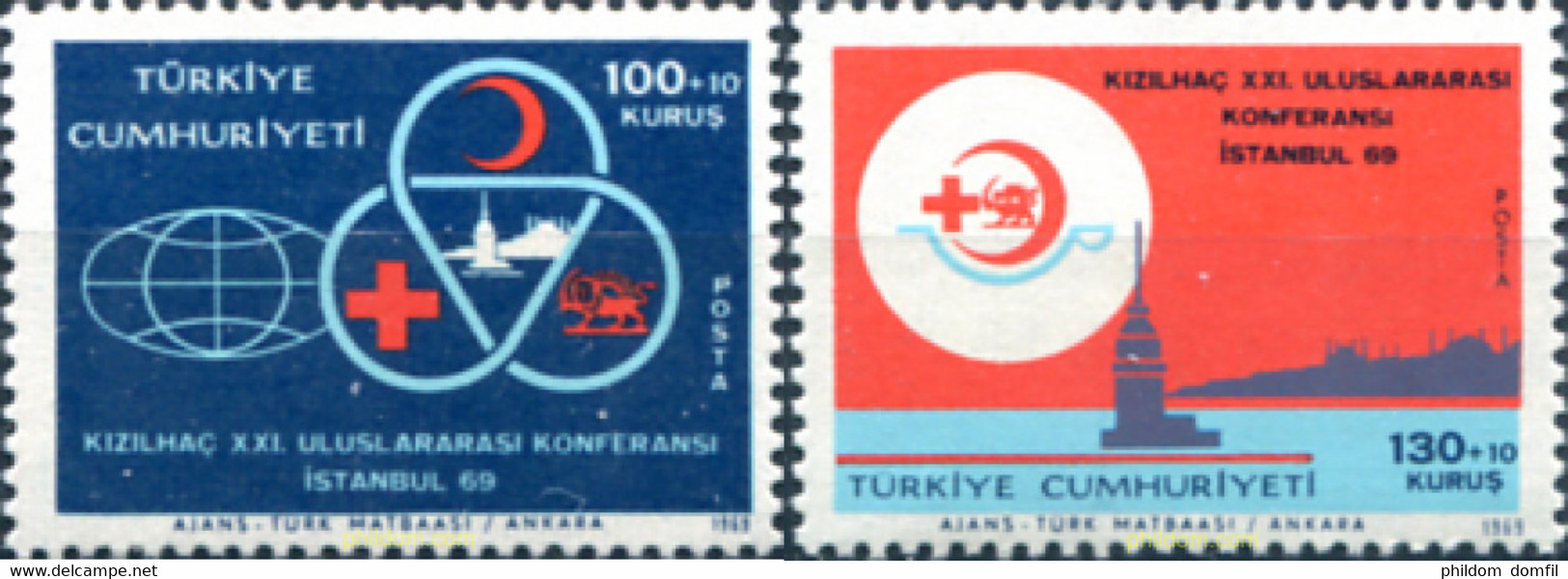 172622 MNH TURQUIA 1969 21 CONFERENCIA SOCIAL DE LA CRUZ ROJA - Collections, Lots & Séries