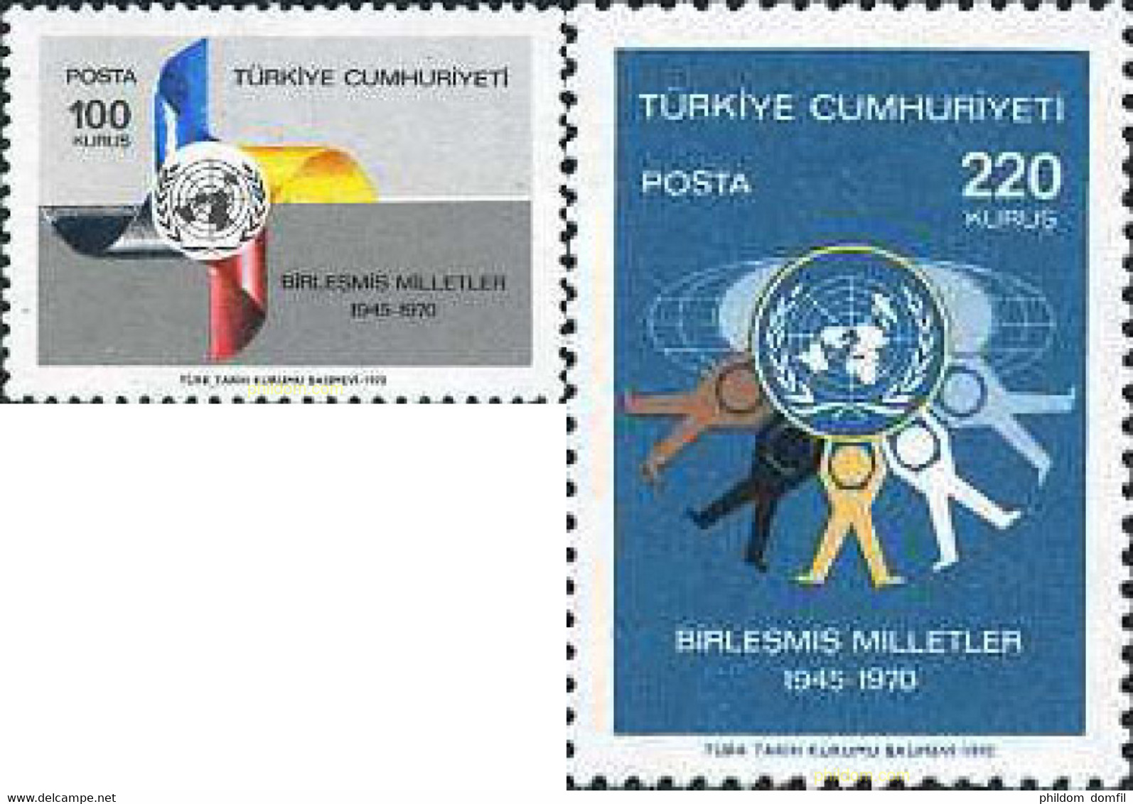 172700 MNH TURQUIA 1970 25 ANIVERSARIO DE LA ONU - Lots & Serien