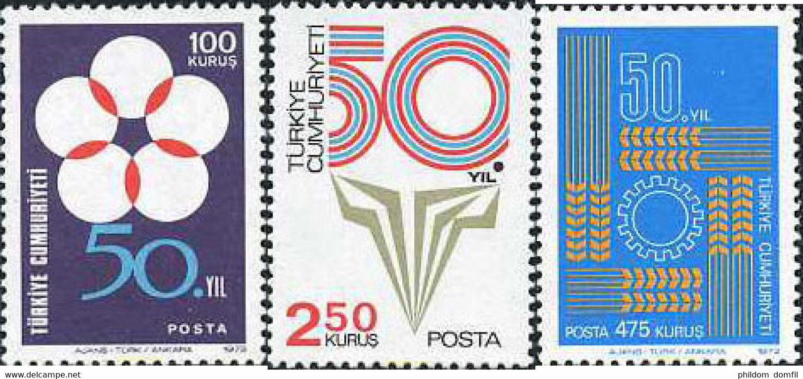 172815 MNH TURQUIA 1973 50 ANIVERSARIO DE LA REPUBLICA DE TURQUIA - Collezioni & Lotti