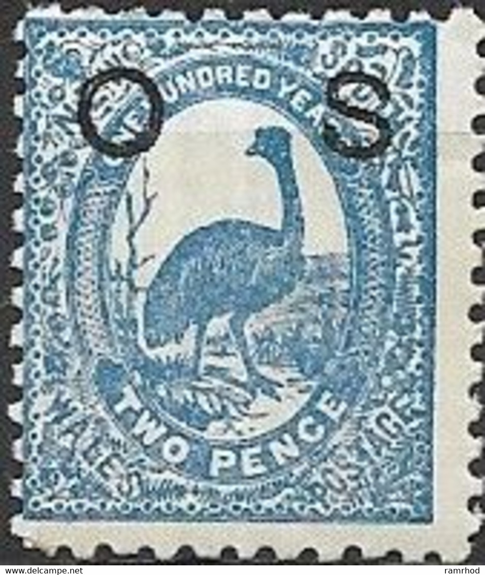 NEW SOUTH WALES 1888 Official - Centenary Of New South Wales - 2d. - Emu MH - Ungebraucht