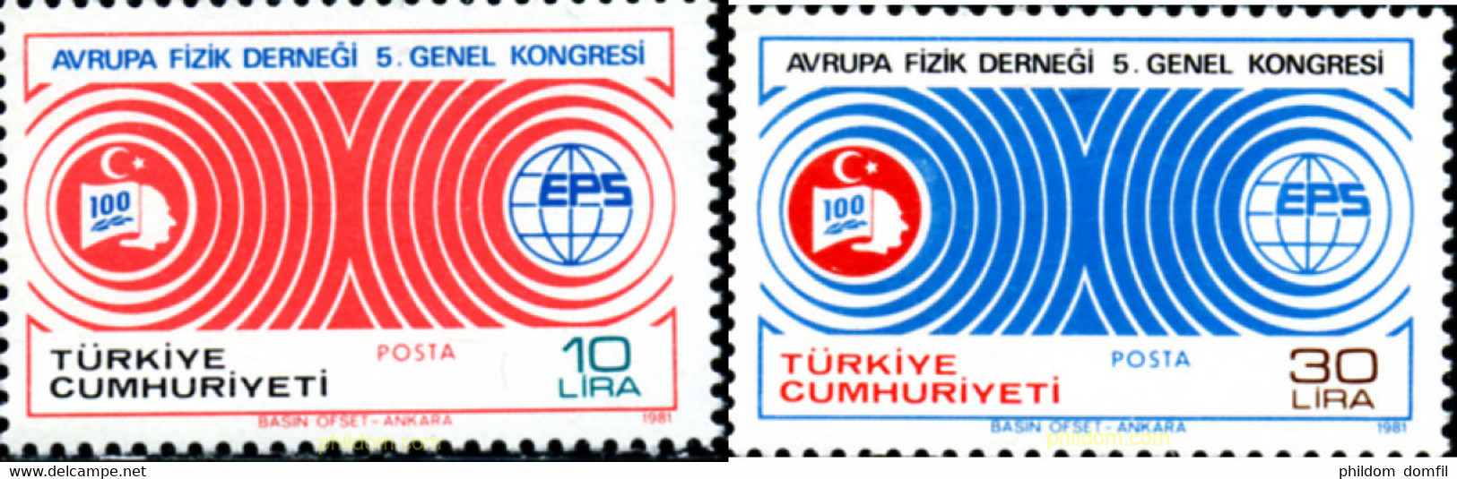 173083 MNH TURQUIA 1981 5 CONGRESO GENERAL DE LA SOCIEDAD EUROPEA DE FISICA - Collezioni & Lotti