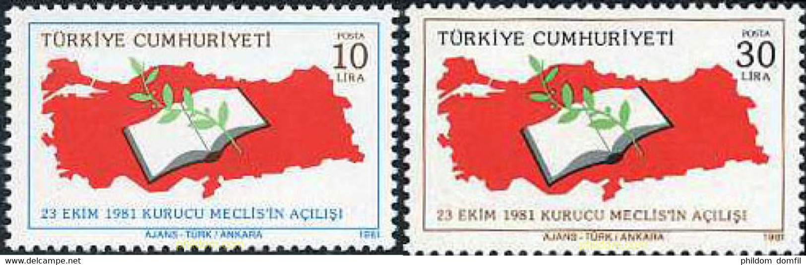 173088 MNH TURQUIA 1981 INAUGURACION DE LA ASAMBLEA CONSTITUYENTE - Collections, Lots & Séries