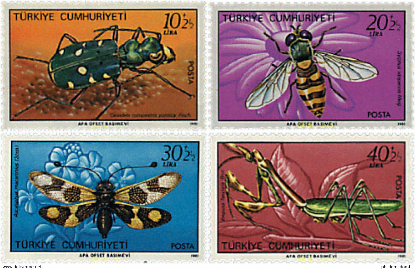 173097 MNH TURQUIA 1981 INSECTOS - Collections, Lots & Séries