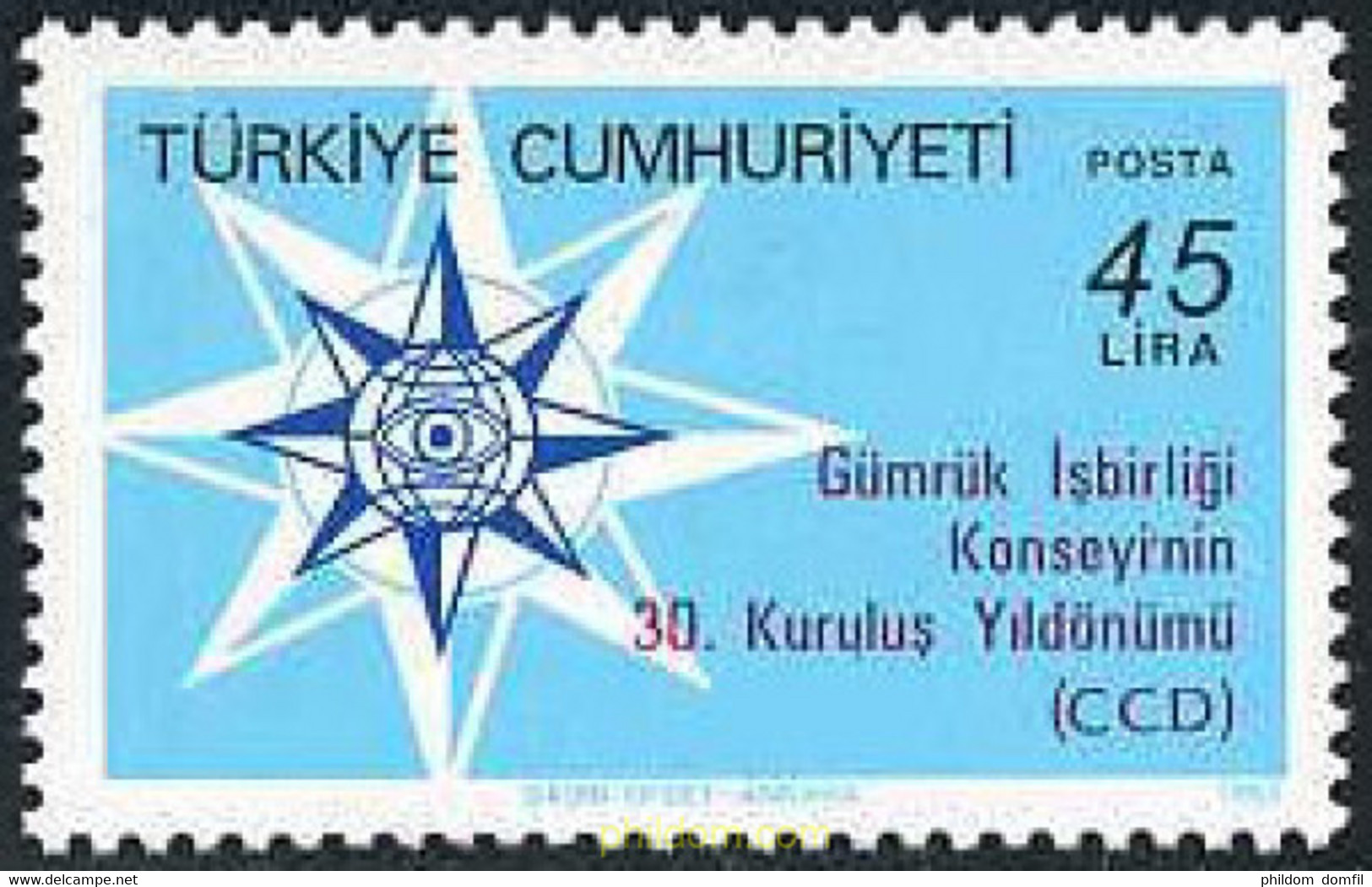 173147 MNH TURQUIA 1983 30 ANIVERSARIO DEL CONSEJO DE COOPERACION ADUANERA - Colecciones & Series