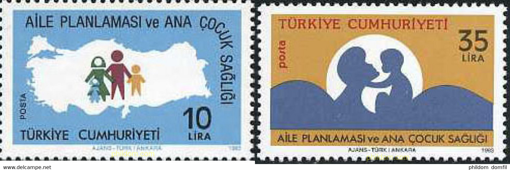 173145 MNH TURQUIA 1983 PLANIFICACION FAMILIAR E HIGIENE DE LA MADRE Y DEL NIÑO - Colecciones & Series