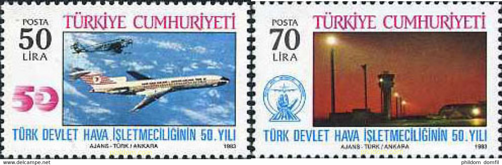 173153 MNH TURQUIA 1983 50 ANIVERSARIO DE LA AVIACION CIVIL TURCA - Verzamelingen & Reeksen