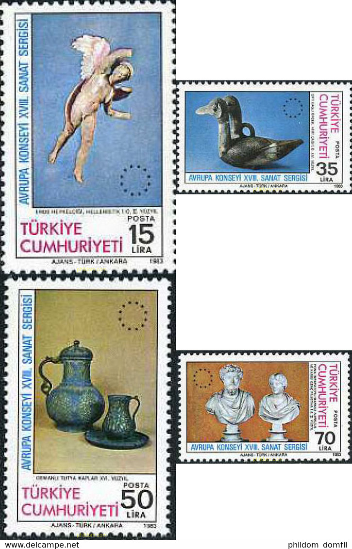 173154 MNH TURQUIA 1983 18 EXPOSICION DE ARTE DEL CONSEJO DE EUROPA - Collezioni & Lotti