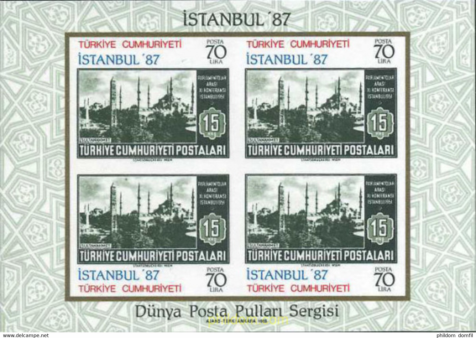 173384 MNH TURQUIA 1985 ESTAMBUL'87. EXPOSICION FILATELICA INTERNACIONAL - Lots & Serien