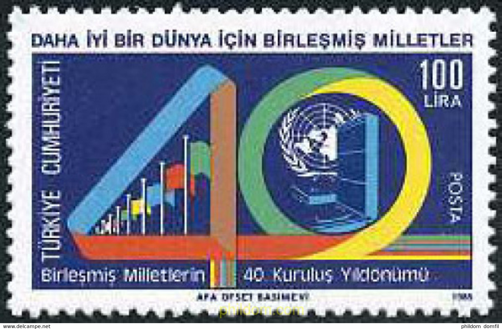 173417 MNH TURQUIA 1985 40 ANIVERSARIO DE LA ONU - Collezioni & Lotti