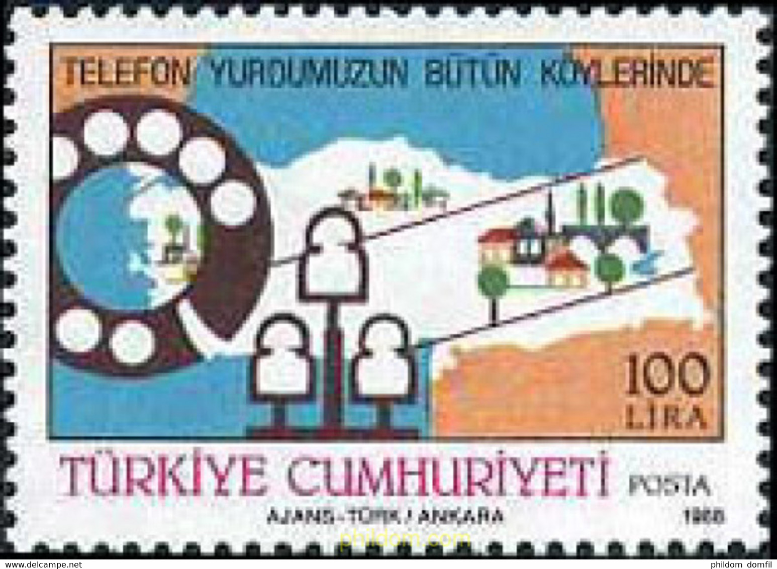 173535 MNH TURQUIA 1988 EXTENSION DEL TELEFONO - Collezioni & Lotti