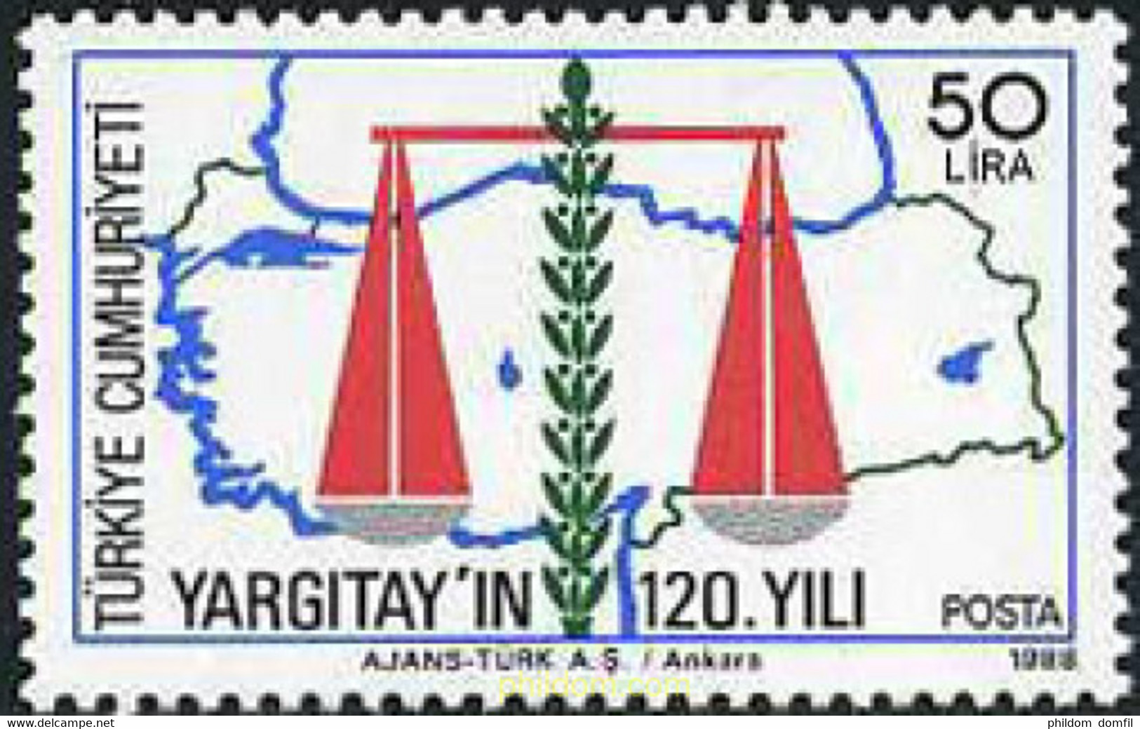 173532 MNH TURQUIA 1988 120 ANIVERSARIO DE LA CORTE DE CASACION - Collections, Lots & Séries