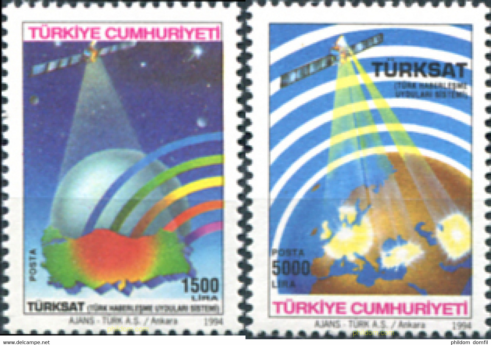 173658 MNH TURQUIA 1994 TURKSAT SISTEMA DE COMUNICACION POR SATELITE - Collezioni & Lotti