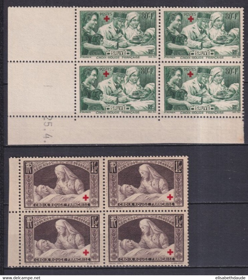 1940 - CROIX-ROUGE - YVERT N° 459/460 ** MNH BLOCS De 4 ! - COTE = 112 EUR. - - Nuevos