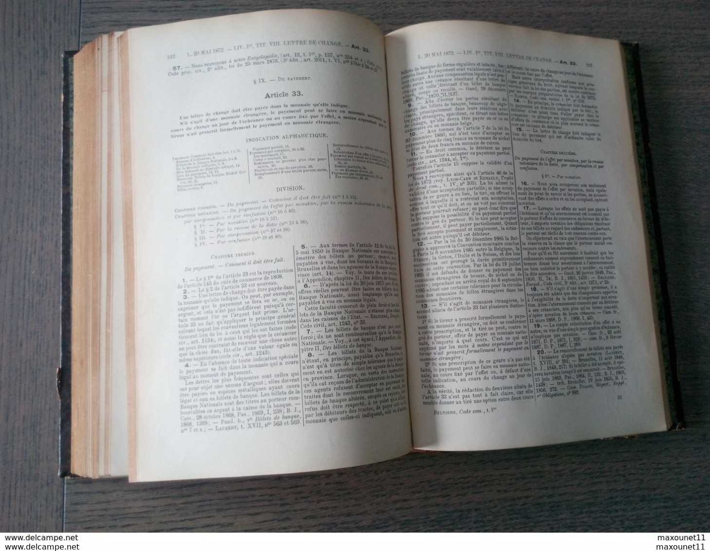 Ancien livre encyclopédie sur le droit commercial belge ... Lot Sts20