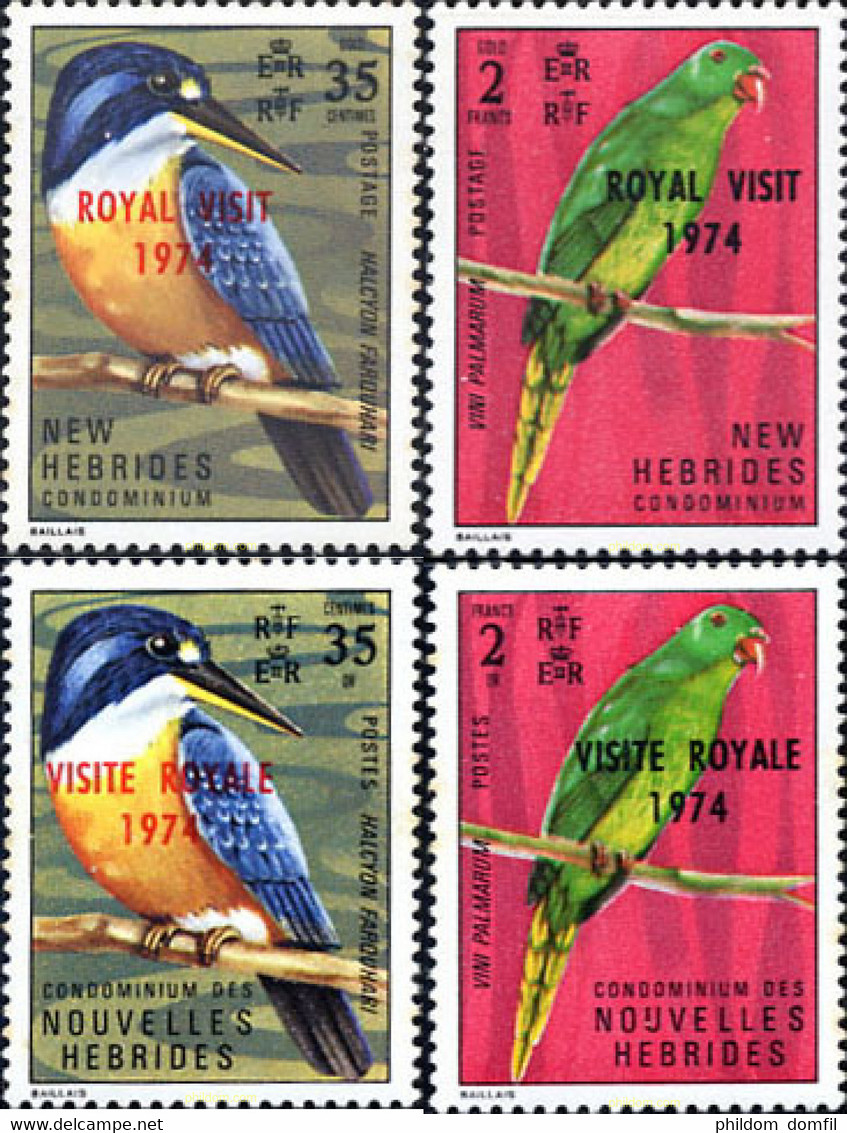 175283 MNH NUEVAS HEBRIDAS 1974 VISITA REAL - Colecciones & Series