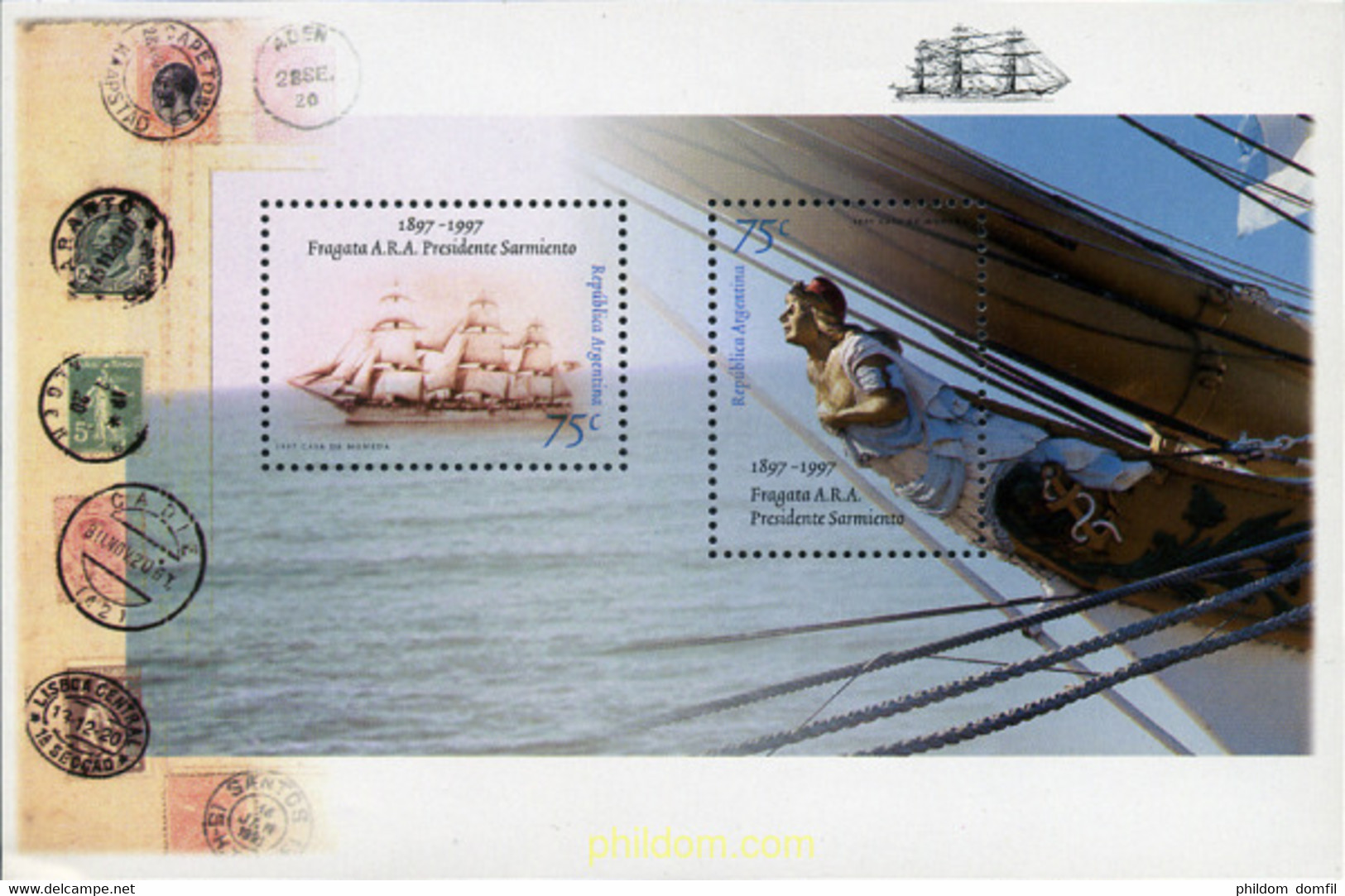 282030 MNH ARGENTINA 1997 CENTENARIO DE LA FREGATA A.R.A. PRESIDENTE SARMIENTO - Used Stamps