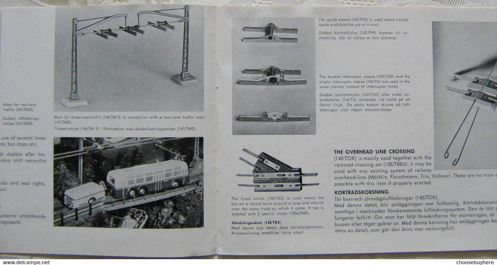 Trolley-Bus H0 Katalog 1955 Vagnbuss H0 Svensk Engelska Schwedisch Englisch Swedish English - Autres & Non Classés