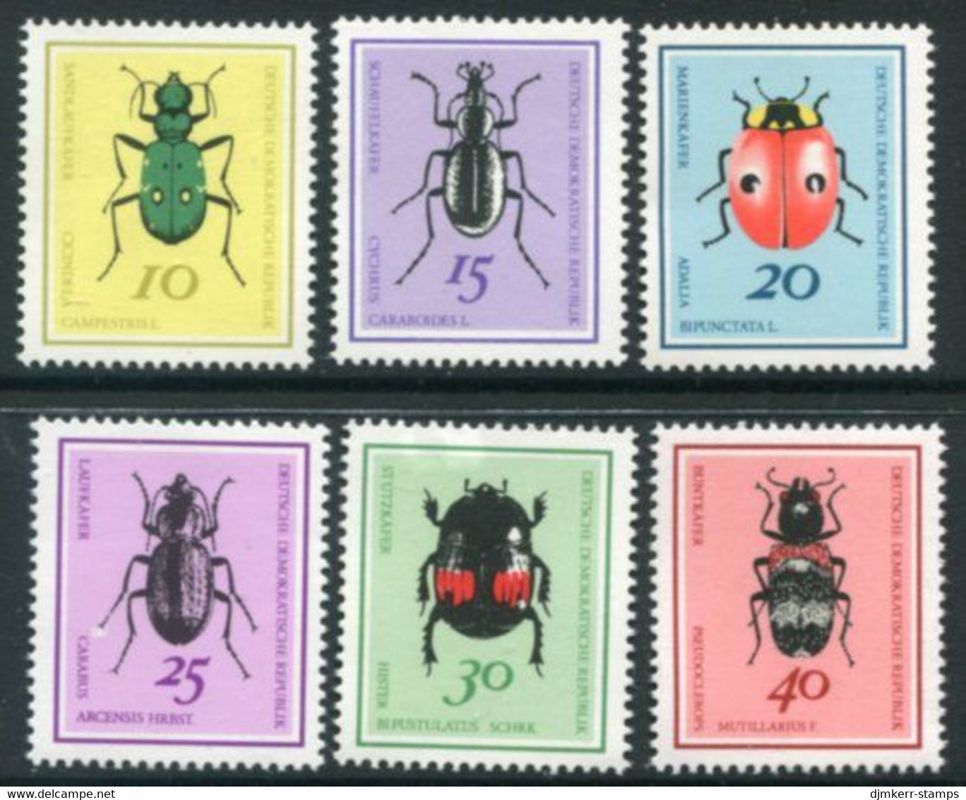 DDR / E. GERMANY 1968 Beetles MNH / **.  Michel 1411-16 - Nuevos