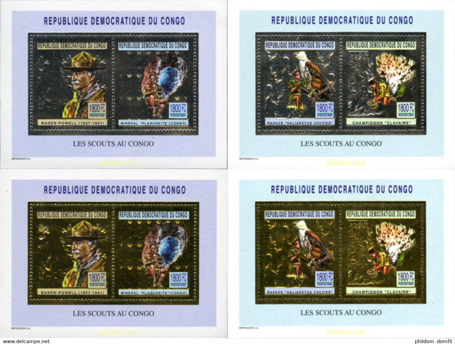 177001 MNH CONGO. República Democrática 2004 BADEN POWELL Y MINERALES - Oblitérés