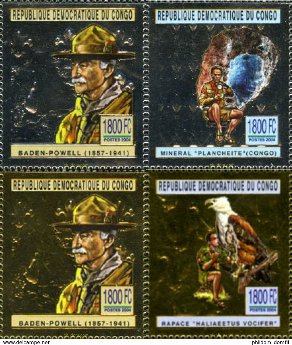 226780 MNH CONGO. República Democrática 2004 BADEN POWELL Y MINERALES - Oblitérés