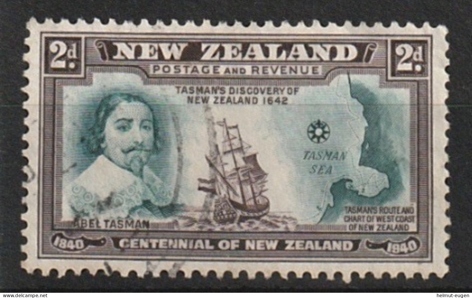 MiNr. 253 - 265 Neuseeland 1940, 2. Jan./8. März. Neuseeländische Jahrhundertfeier. StTdr.; Wz. 8; Gez. K 13, MiNr. 257 - Used Stamps