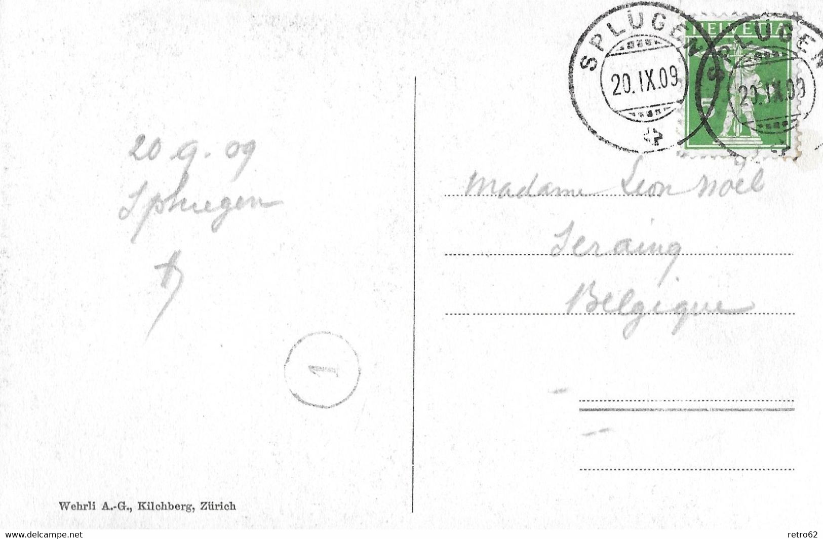 SPLÜGENPOST → Postkutsche In Der Rofnaschlucht Anno 1909 - Splügen
