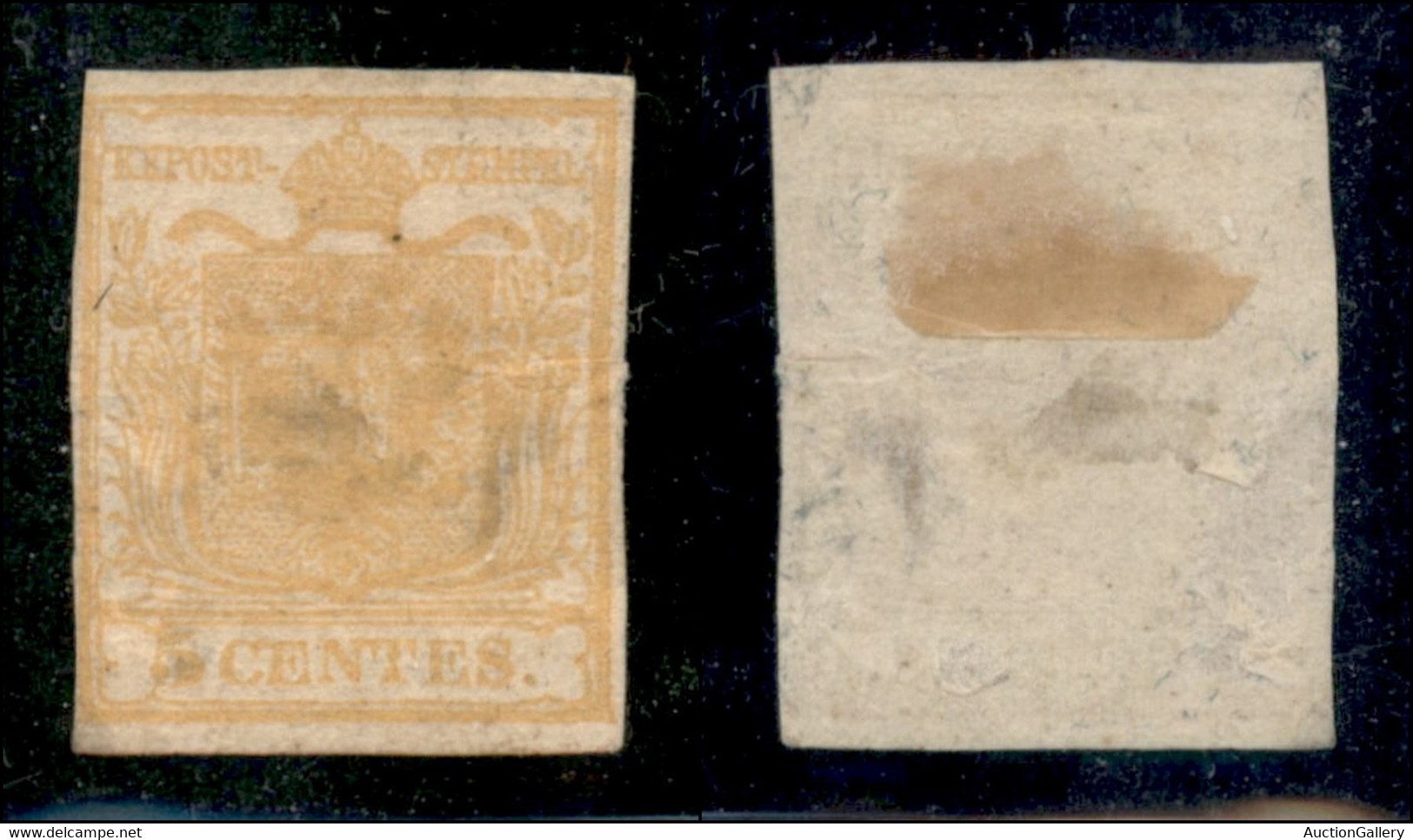 Antichi Stati Italiani - Lombardo Veneto - 1850 - 5 Cent (1) Nuovo Senza Gomma - Rasente Lungo Il Margine Sinistro E Ass - Other & Unclassified