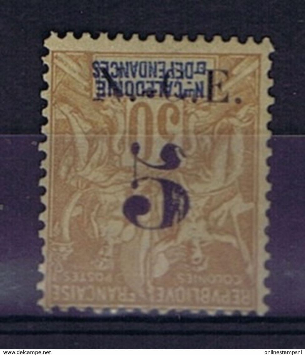 Nouvelle-Caledonie Yv  Nr 65 C Surcharge Renversee MH/*, Mit Falz, Avec Charnière.1902 - Gebraucht