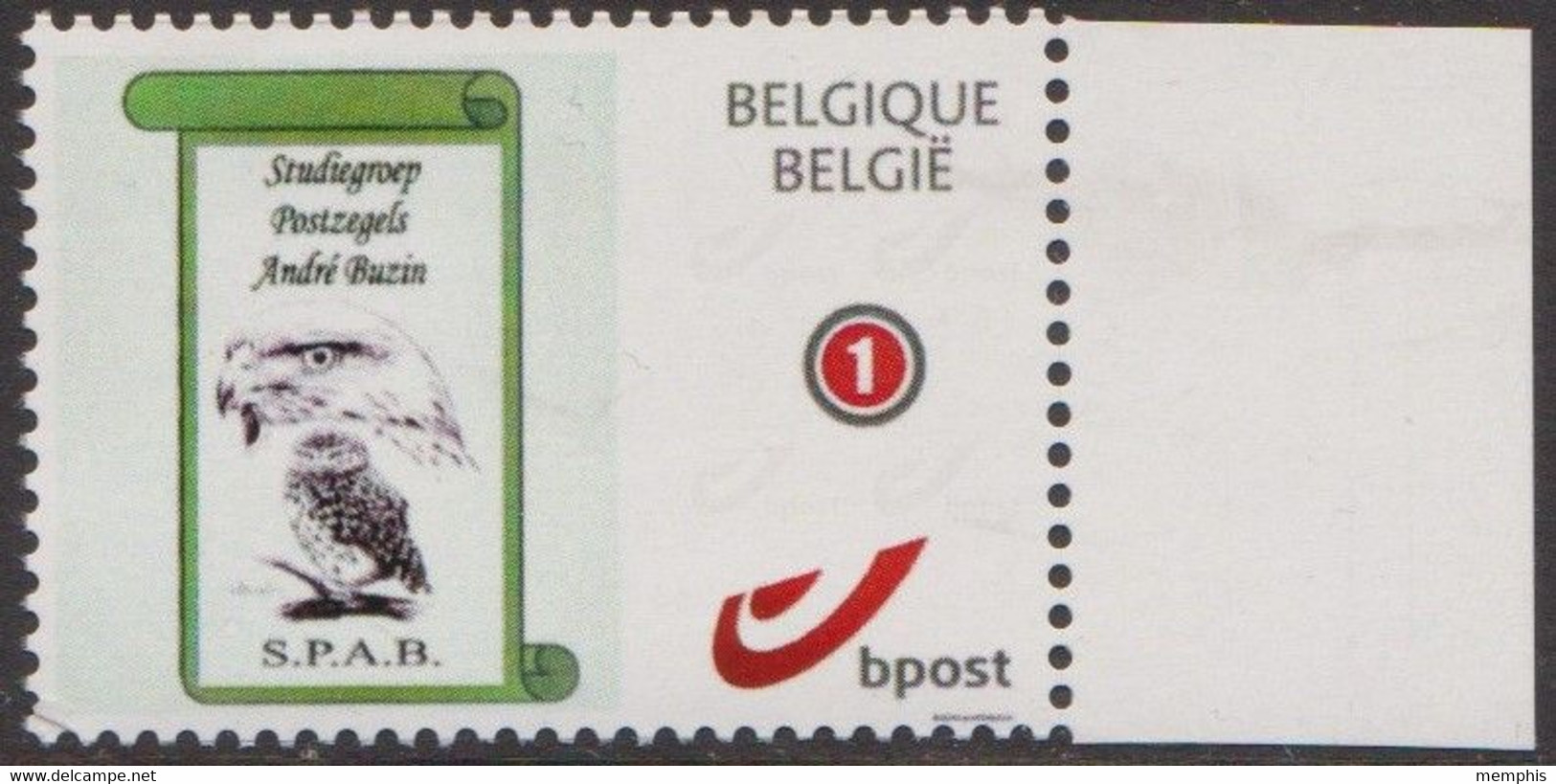 Zelfklevende MyStamp Met Klein Logo S.P.A.B. Waarde 1 België - 1985-.. Pájaros (Buzin)