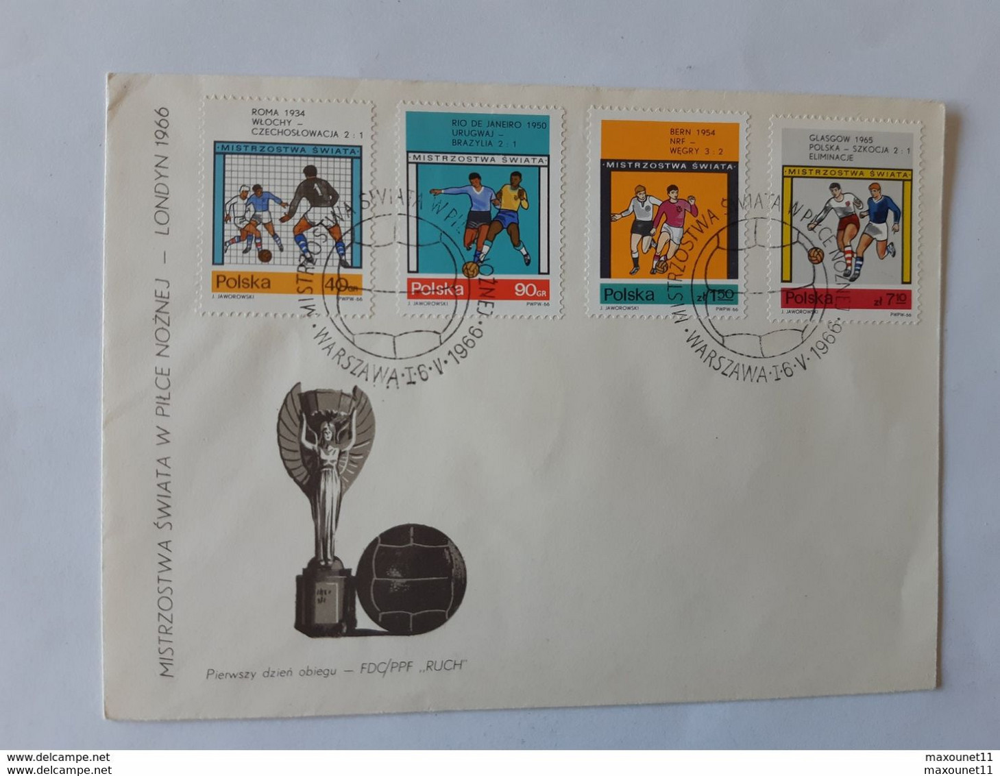 Lot De 2 FDC - Polska - Pologne - Warszawa - Coupe Du Monde De Football - Angleterre - London 1966 ... Lot110 - 1966 – England