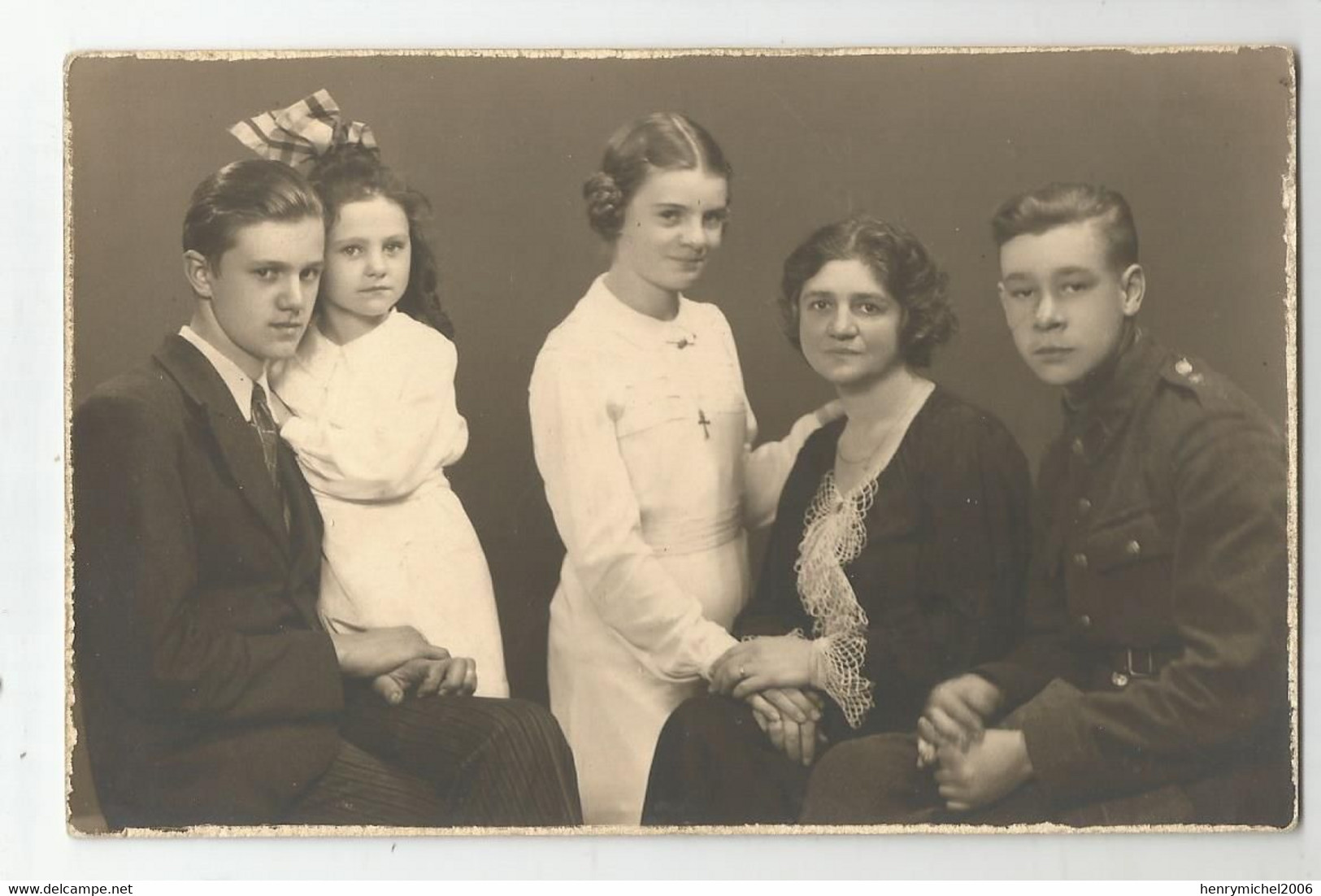 Belgique Hainaut Mons Famille Et Militaire Nommé Femme Homme ..1938 Carte Photo - Mons