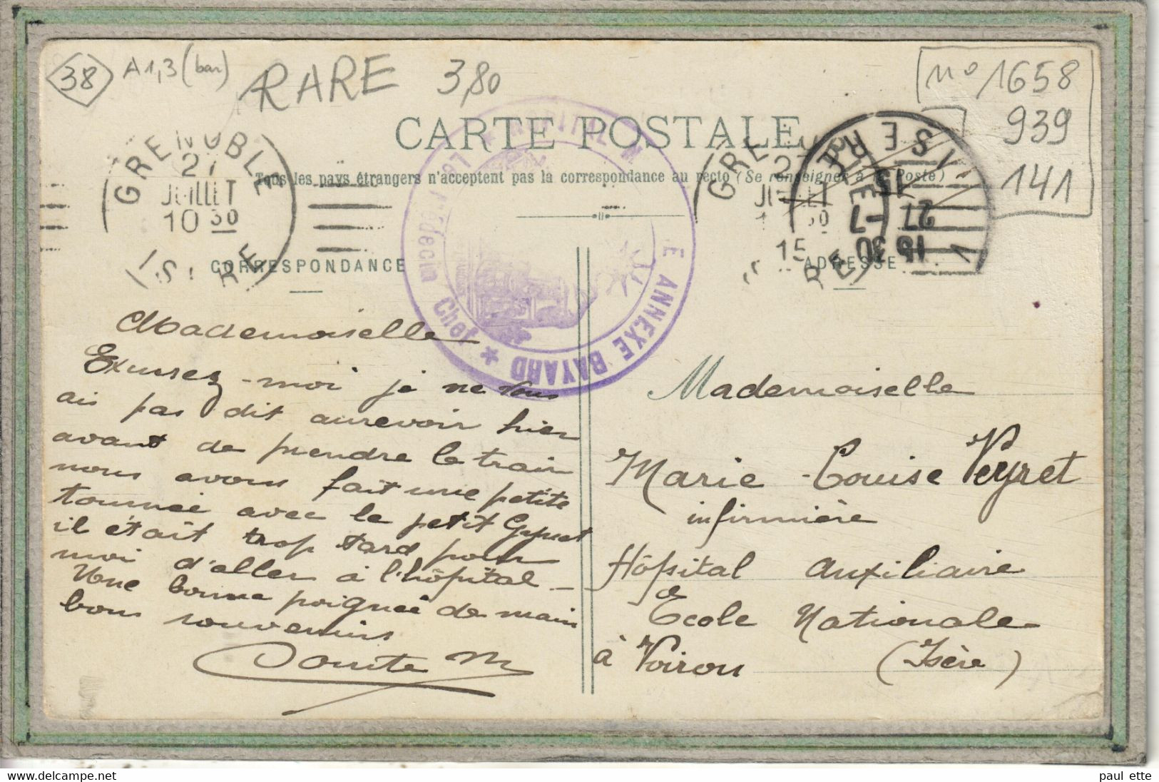 CPA - (38) JALLIEU - Aspect De La Passerelle Des Pivolets En 1915 - Jallieu