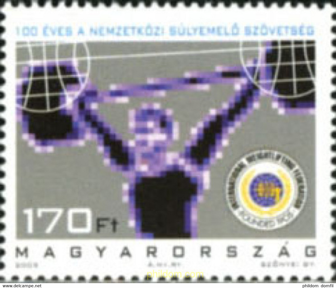 183237 MNH HUNGRIA 2005 CENTENARIO DE LA FEDERACION INTERNACIONAL DE HALTEROFILIA - Gebruikt