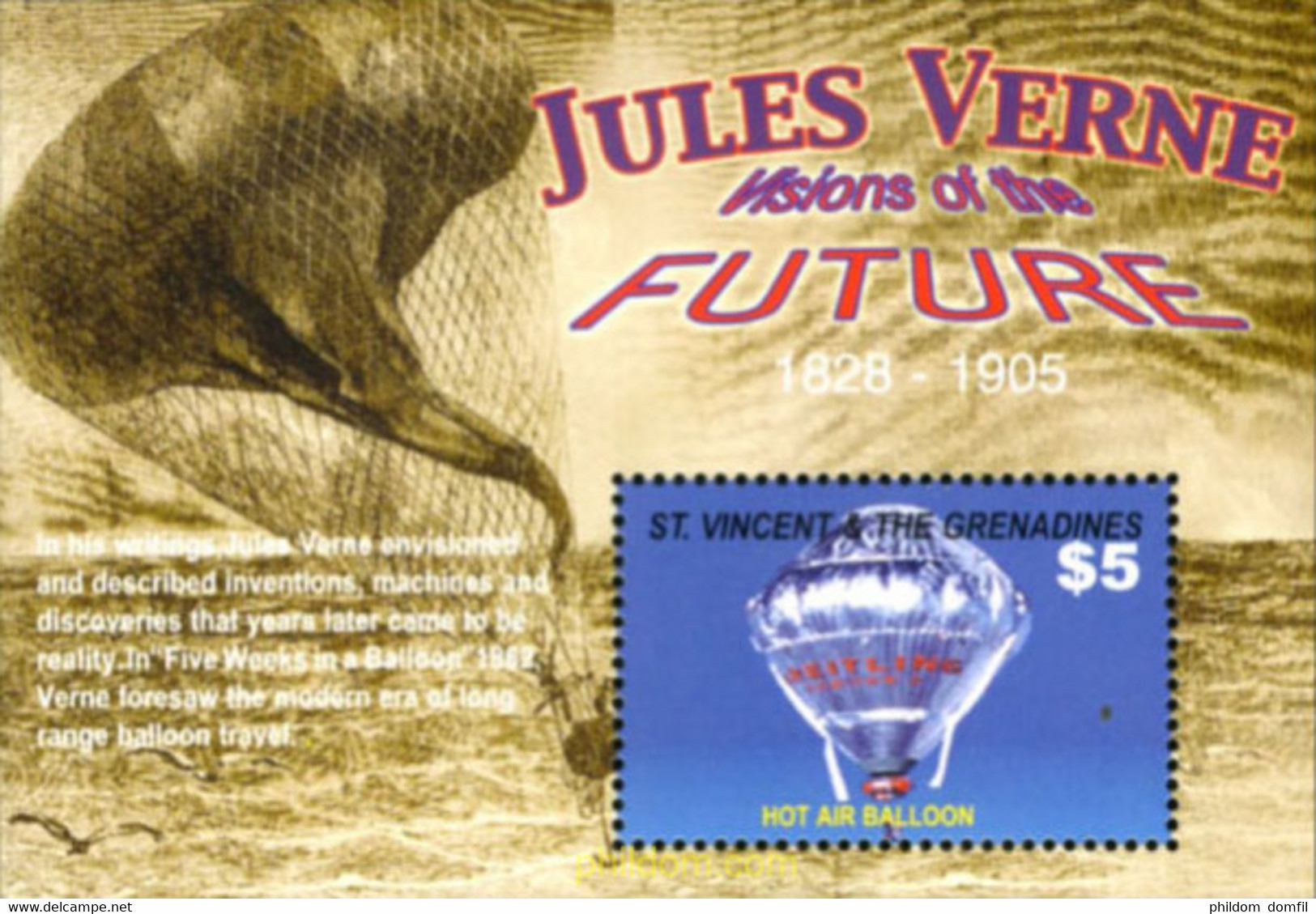 185018 MNH SAN VICENTE 2005 JULES VERNE - Ecrivains