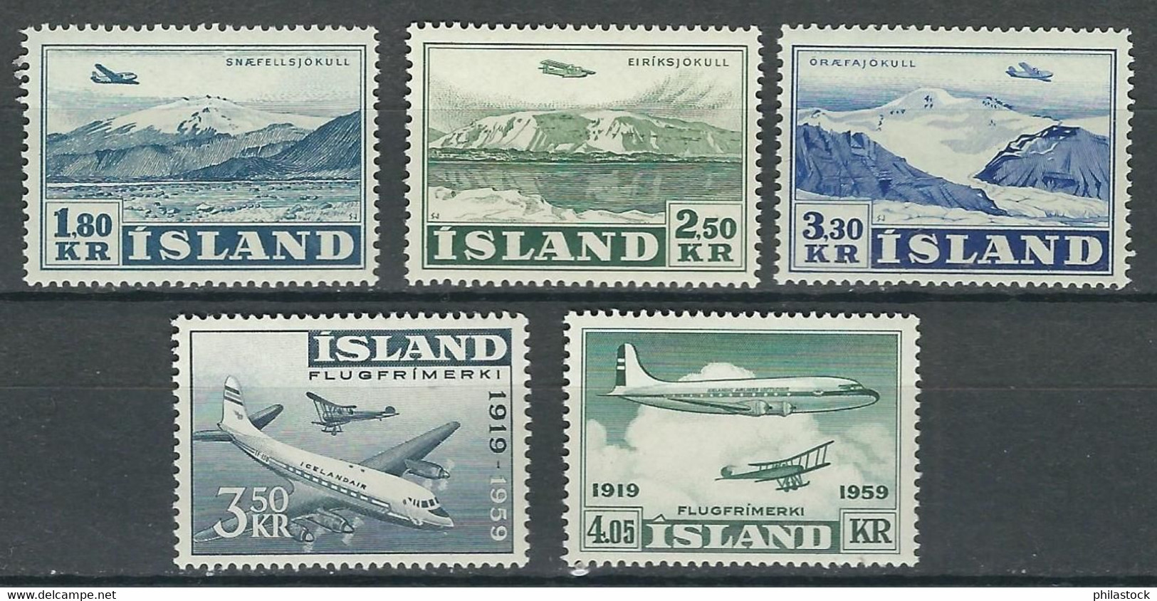 ISLANDE PA N° 27 à 31 ** - Airmail
