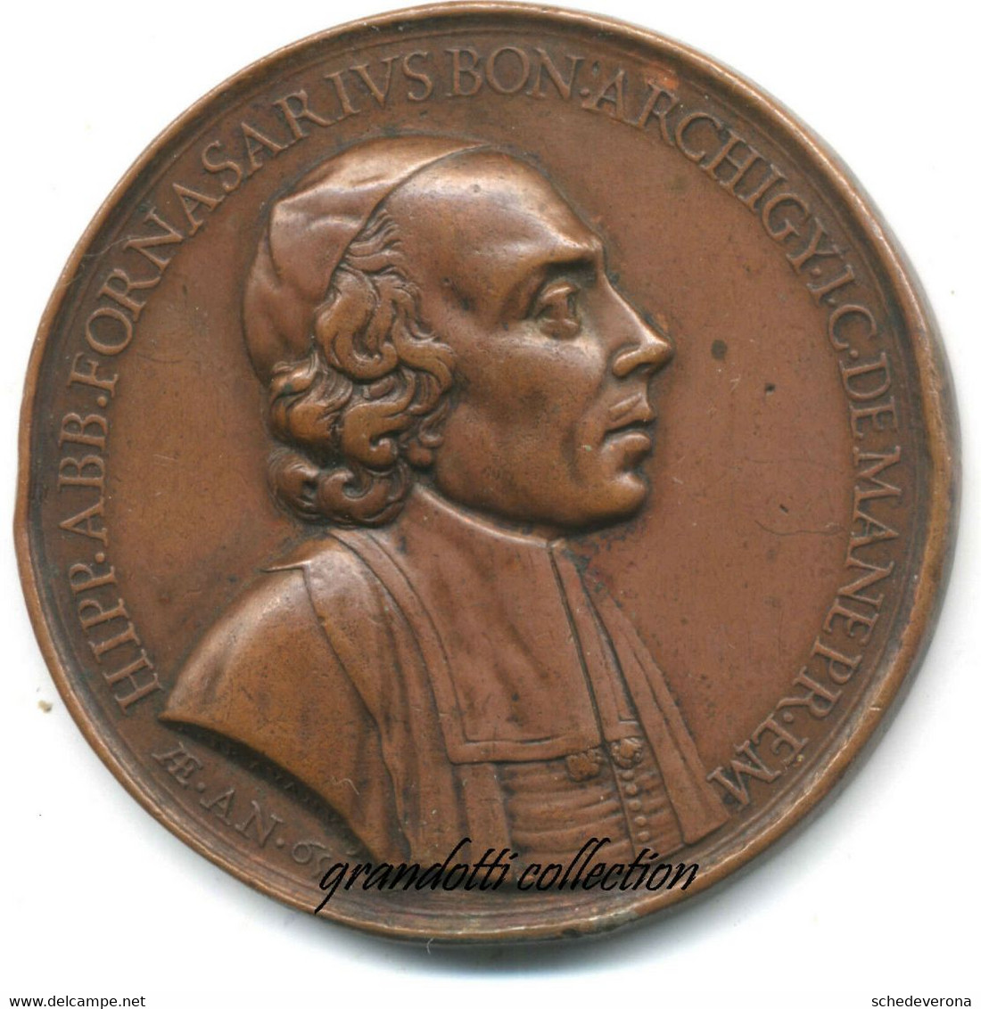 IPPOLITO FORNASARI 1692 ABATE PROFESSORE UNIVERSITARIO BOLOGNA MEDAGLIA TRAVANI - Monarchia/ Nobiltà