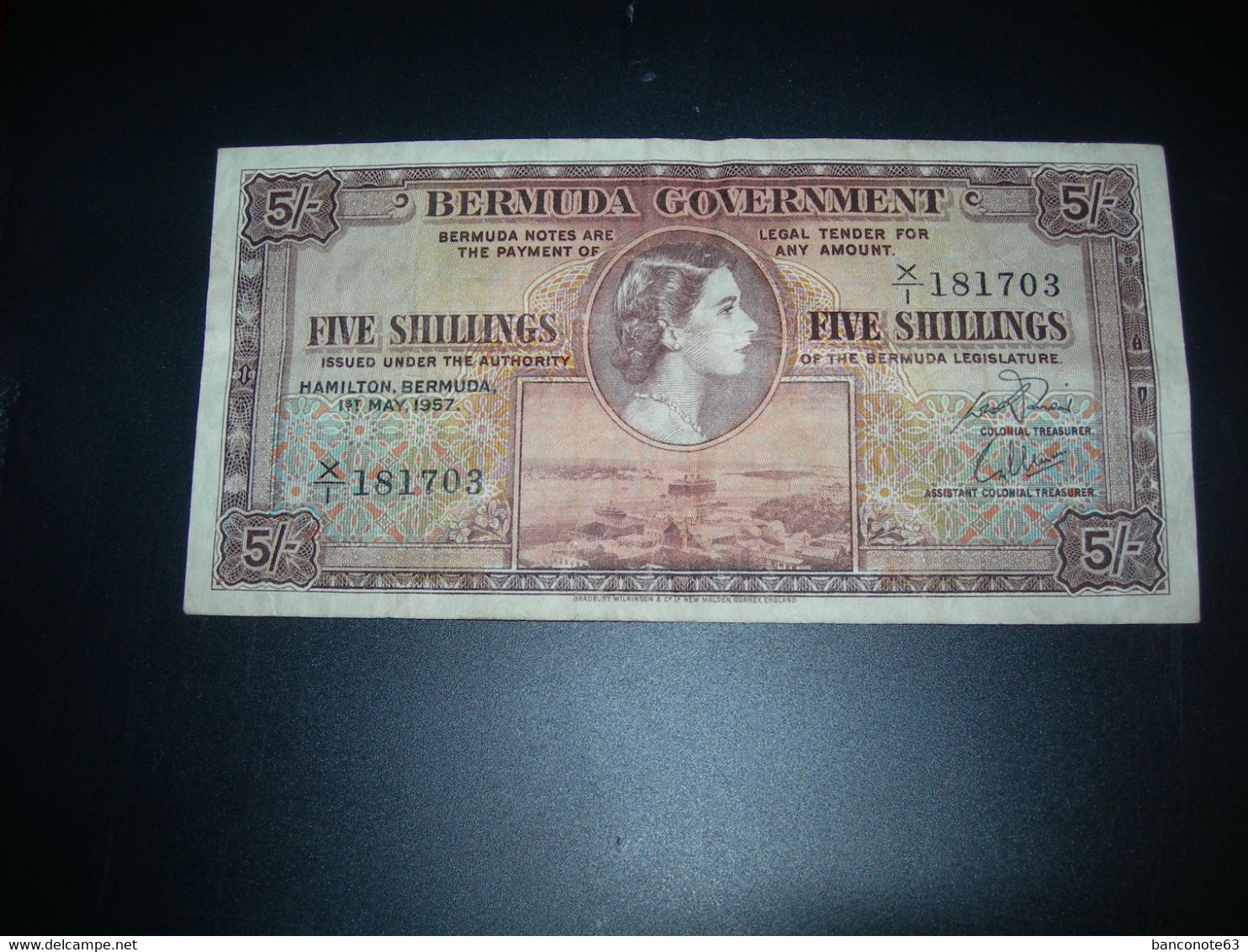 Bermude. 5 Shillings 1957. - Bermuda