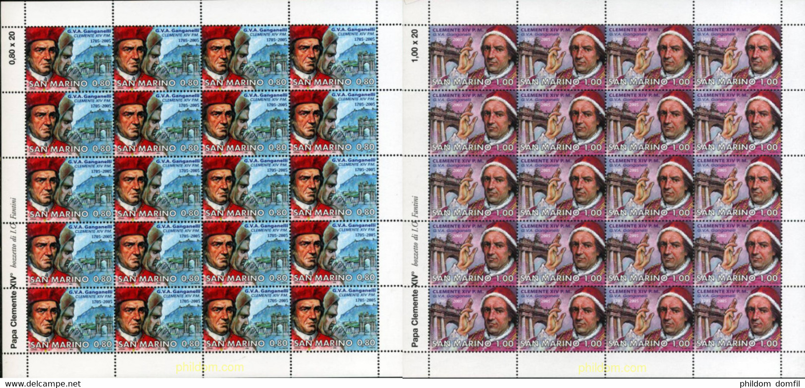 187269 MNH SAN MARINO 2005 300 ANIVERSARIO DEL PAPA CLEMENTE XIV - Used Stamps