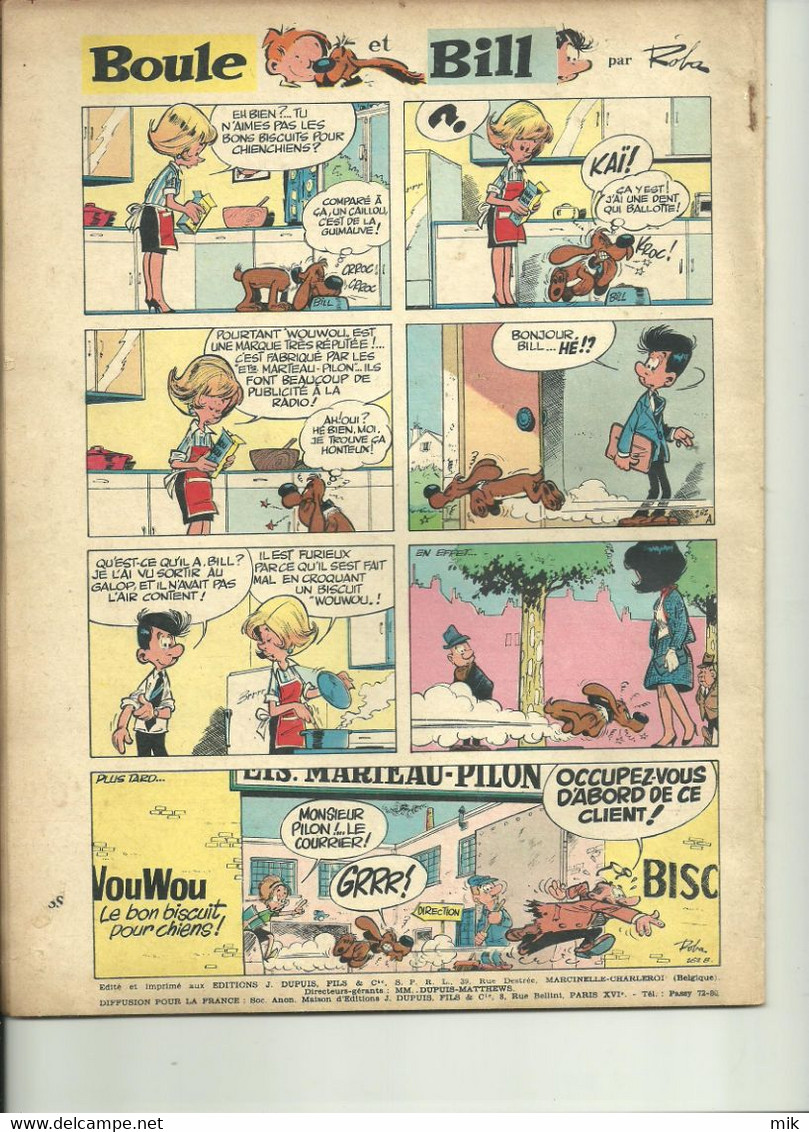 Lot de 4 Spirou de août et septembre 1965